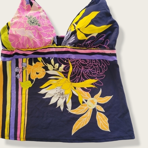 Trina Turk Bal Harbour Floral Bikini Tankini Top US 8 - Picture 4 of 10